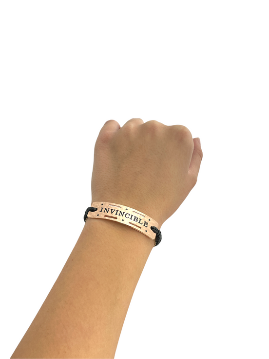 Invincible Vented In Brooklyn Power Word Aromatherapy Essential Oil Diffuser Bracelet