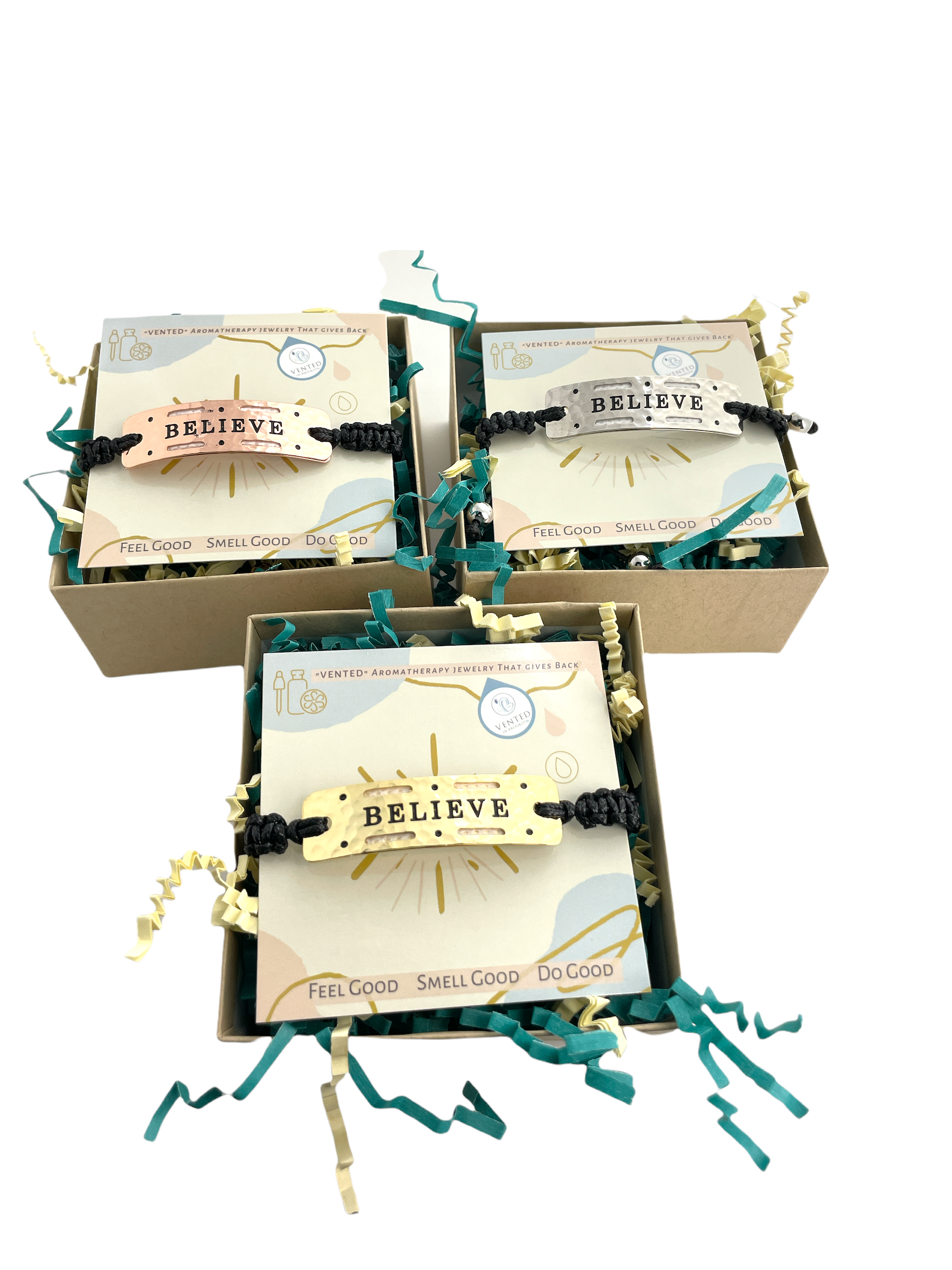 Believe- Vented In Brooklyn Power Word Aromatherapy Essential Oil Diffuser Bracelet