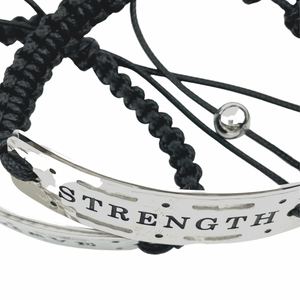 Believe/Strength Vented Power Word Aromatherapy Diffuser Bracelet  2 Pack in Silver
