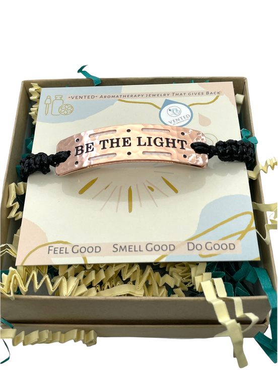 Be The Light- Vented In Brooklyn Power Word Aromatherapy Essential OIl Diffuser Bracelet